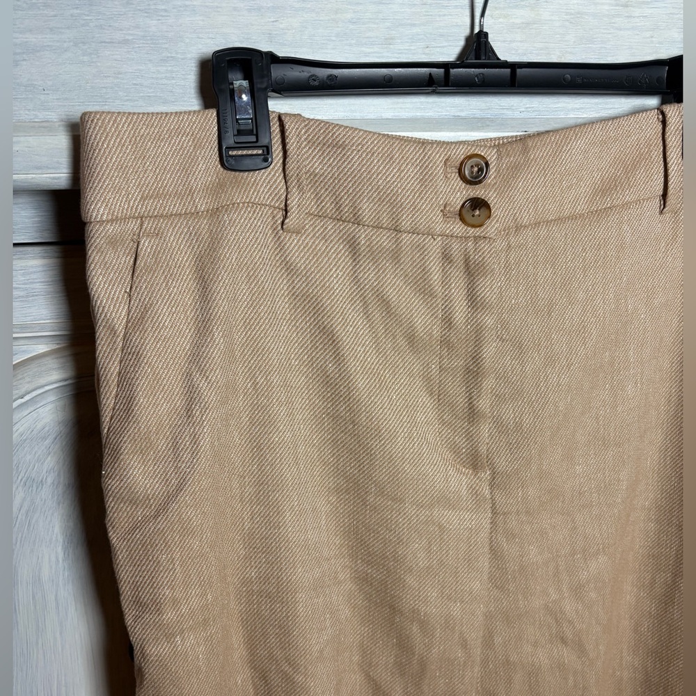 Talbots Cafe Wide Leg Textured Stretch Linen Pants Classic Timeless Flattering‎ - Picture 5 of 11